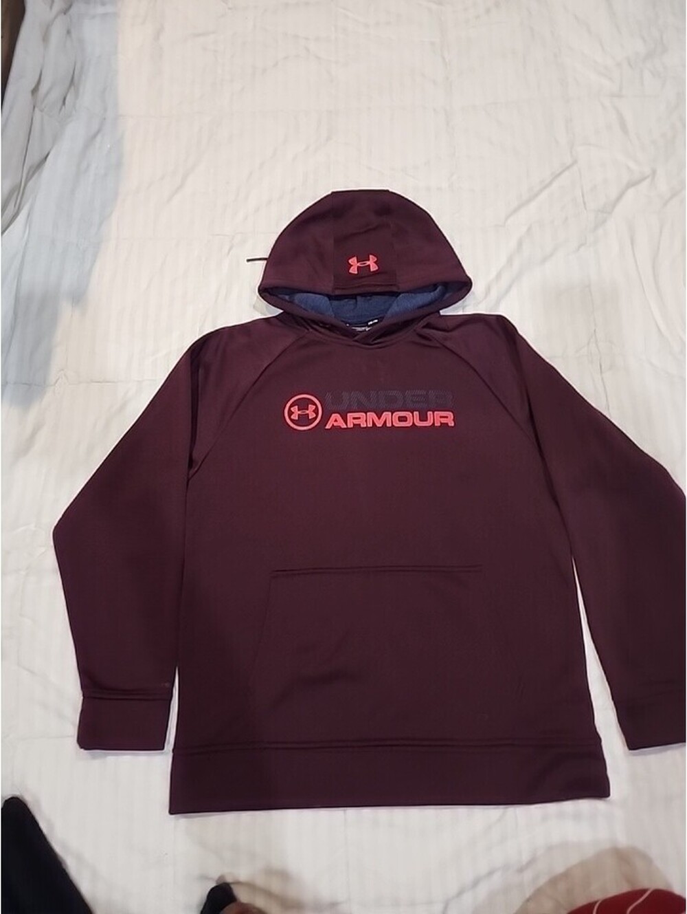 Under Armour Men's MD/M Loose Fleece Pullover Hoodie Dynasty Red JORDAN COLDGEA